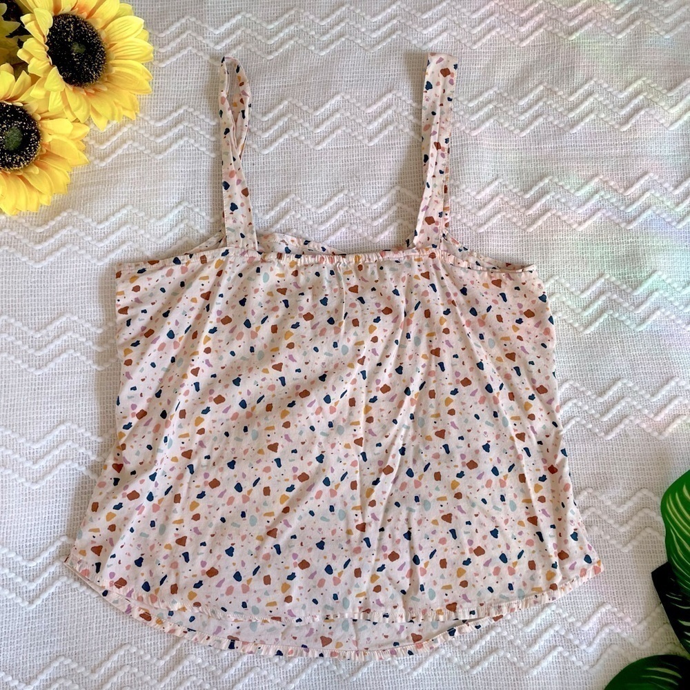 Madewell Terrazo Print Tie Front Top - Picture 3 of 4